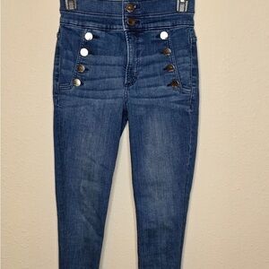 High-Waisted Blue Denim Jeans